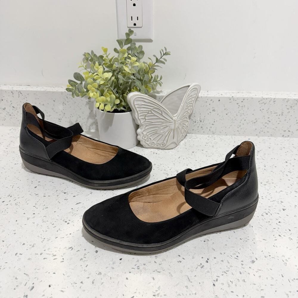 Vionic Ellery Wedge shoe Comfort Walking Black Size 7